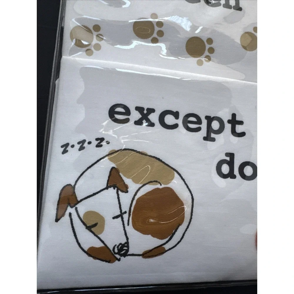 New Lot of 2 Pillowcases Set Dog Print Nothing Comes Between Us Except The Dog